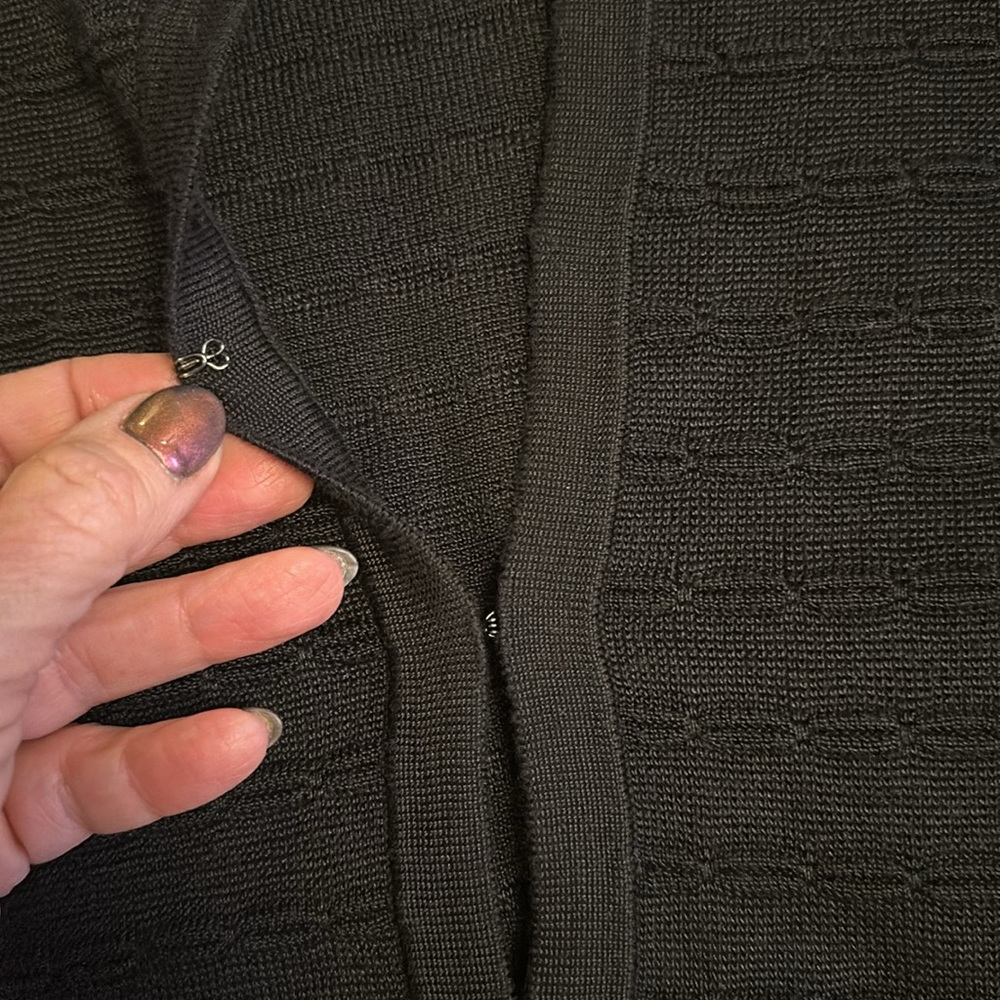 Brooks Brothers Hook and Eye Black Cardigan Sweater - Picture 3 of 8